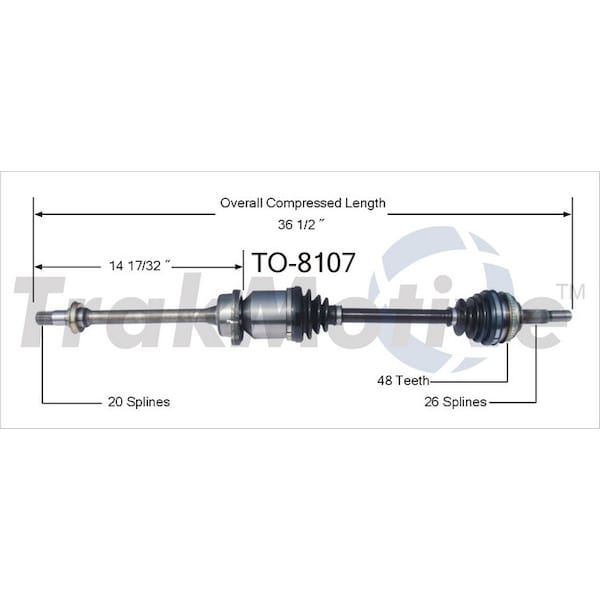 Surtrack Axle Cv Axle Shaft, To-8107 TO-8107 - main